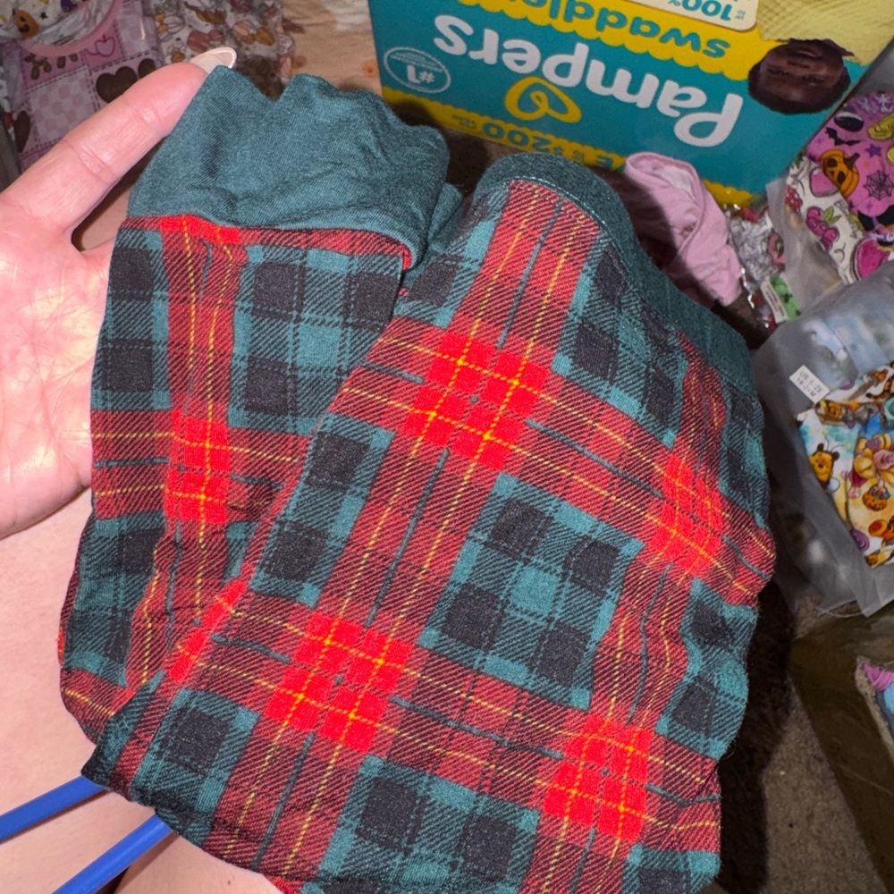 Little Sleepies Plaid Red and Green Pants